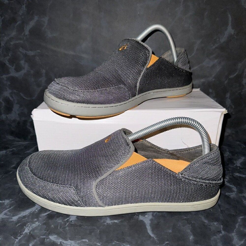 Olukai Nohea Mesh Slip On Grey Casual Beach Loafer Sneakers Shoes Mens Size 8